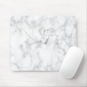 Minimalistische witte marmeren mousepad muismat (Met muis)