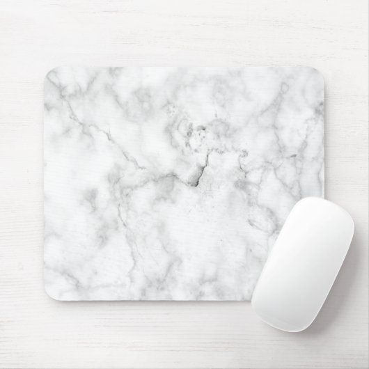 Minimalistische witte marmeren mousepad muismat (Met muis)