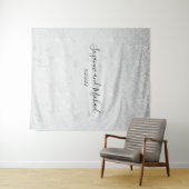 Minimalistische witte marmeren ombre glitter bruil wandkleed (In Situ (horizontaal))