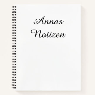 Minimalistische witte met zwarte tekst Duitse Noti Notitieboek