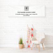 Minimalistische witte moderne bedrijfslogo-display spandoek (Insitu)