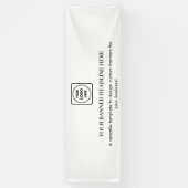 Minimalistische witte moderne bedrijfslogo-display spandoek (Verticaal)