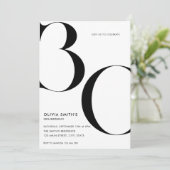 Minimalistische witte moderne chique 30e verjaarda kaart (Staand voorkant)