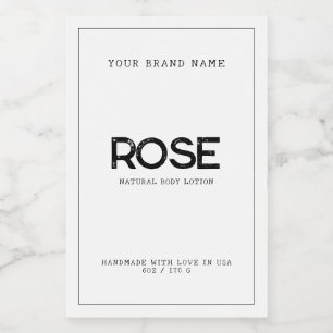 Minimalistische witte moderne elegante bodylotion  voedselcontainer etiket