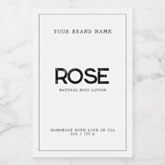 Minimalistische witte moderne elegante bodylotion  voedselcontainer etiket (Enkel label)