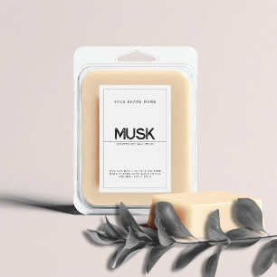 Minimalistische witte moderne elegante soja was sm voedselcontainer etiket