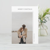 Minimalistische witte moderne foto kerstkaart (Staand voorkant)