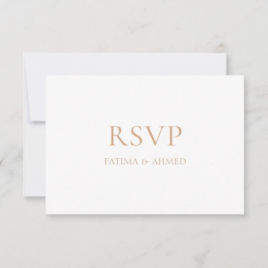 Minimalistische Witte Moderne Moslim Bruiloft RSVP (Voorkant)