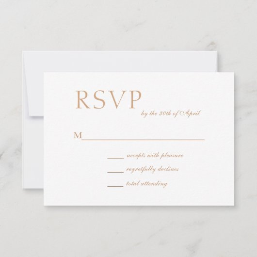 Minimalistische Witte Moderne Moslim Bruiloft RSVP (Achterkant)