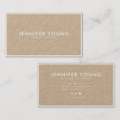 Minimalistische witte moderne professionele bruine visitekaartje (Voorkant / Achterkant)