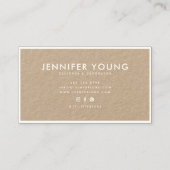 Minimalistische witte moderne professionele bruine visitekaartje (Achterkant)