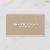 Minimalistische witte moderne professionele bruine visitekaartje (Voorkant)
