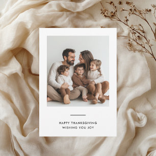 Minimalistische Witte Moderne Thanksgiving Familie Kaart