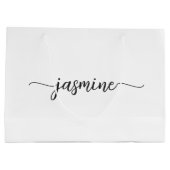 Minimalistische witte monogramme meisjesachtige ka groot cadeauzakje (Achterkant)