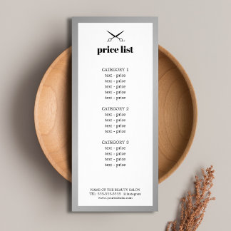 Minimalistische witte nep zilveren schoonheidsprij reclamekaart