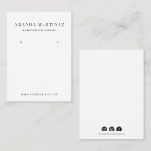Minimalistische witte oorbel display Visitekaartje (Voorkant / Achterkant)