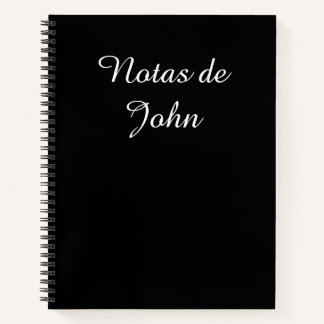 Minimalistische witte op zwarte Notas Spaanse noti Notitieboek