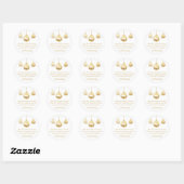 minimalistische witte ornamenten kerst ronde sticker (Vel)