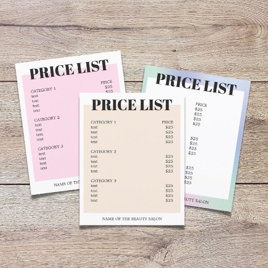 Minimalistische witte pastel QR-code salon prijstl Flyer