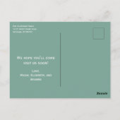 Minimalistische Witte Piket Hek op Groen We zijn v Briefkaart (Achterkant)