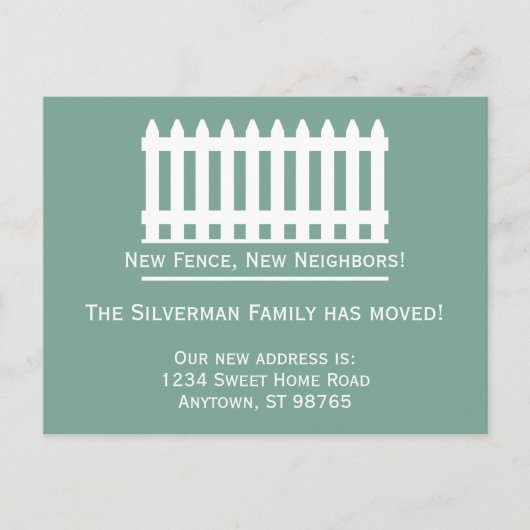 Minimalistische Witte Piket Hek op Groen We zijn v Briefkaart (Voorkant)