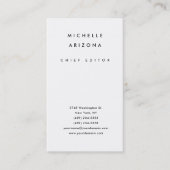 Minimalistische witte professionele moderne visitekaartje (Voorkant)