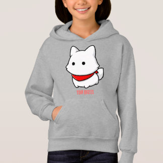 Minimalistische witte puppy met rode bandana