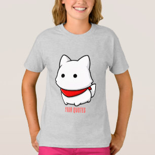 Minimalistische witte puppy met rode bandana t-shirt