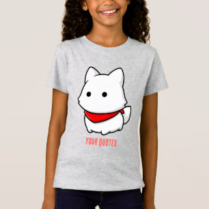 Minimalistische witte puppy met rode bandana t-shirt