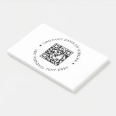 Minimalistische witte QR-bedrijfsnotitieontwerp Post-it® Notes (Schuin)
