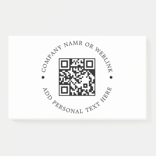Minimalistische witte QR-bedrijfsnotitieontwerp Post-it® Notes (Voorkant)