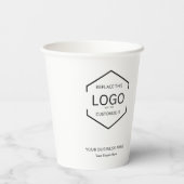 Minimalistische witte QR-code Business Logo Papieren Bekers (Achterkant)