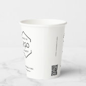 Minimalistische witte QR-code Business Logo Papieren Bekers (Rechts)