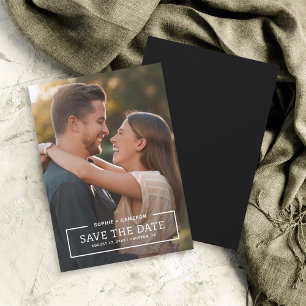 Minimalistische witte rand foto Save the Date Kaar