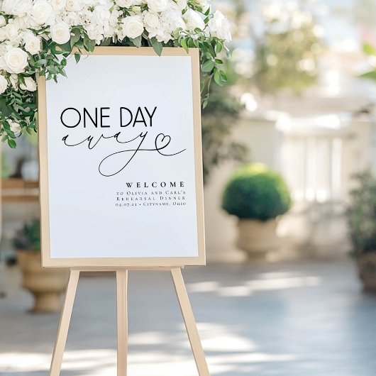 Minimalistische witte repetitie diner welkomstbord poster