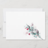 Minimalistische witte rode bloemenbruiloft bedankj bedankkaart (Achterkant)