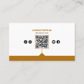 Minimalistische witte & roestige bruine kapperszaa visitekaartje (Achterkant)