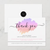 Minimalistische witte roze elegante bedankpas briefkaart (Voorkant / Achterkant)