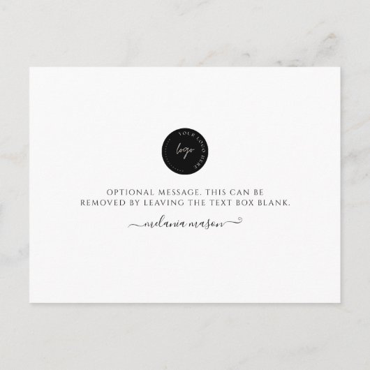 Minimalistische witte roze elegante bedankpas briefkaart (Achterkant)