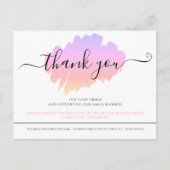 Minimalistische witte roze elegante bedankpas briefkaart (Voorkant)