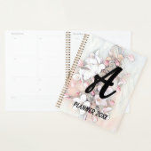 Minimalistische witte roze kersenbloesems tekening planner (Display)