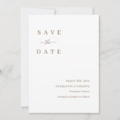 Minimalistische witte Save The Date-huwelijksuitno Kaart (Voorkant)