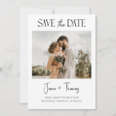 Minimalistische witte Save The Date-huwelijksuitno Kaart (Voorkant)