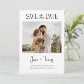 Minimalistische witte Save The Date-huwelijksuitno Kaart (Staand voorkant)