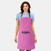 Minimalistische witte schort met aangepaste tekst  (Gedragen)
