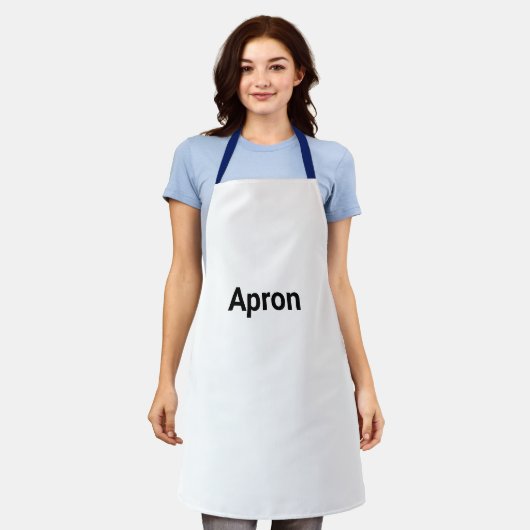 Minimalistische witte schort met aangepaste tekst  (Gedragen)