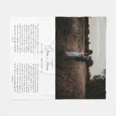 Minimalistische witte script huwelijksbelofte foto fleece deken (Voorkant (Horizontaal))