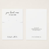Minimalistische witte sieraden oorbel display Kaar Visitekaartje (Voorkant /achterkant)
