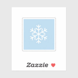 Minimalistische witte sneeuwvlok op pastelblauwe w sticker