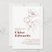 Minimalistische witte terracotta boho verjaardagsf kaart (Voorkant)